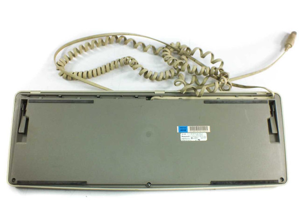 Honeywell Bull 115ST13-11E-1-J keyboard bottom/rear view with label and coiled cable