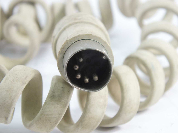 Honeywell Bull 115ST13-11E-1-J coiled cable closeup showing 5-pin DIN male connector