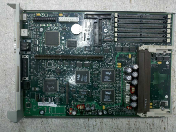 Compaq 283957-001 Deskpro 4000 system board full overview from above showing Intel chipset ICs and slot layout
