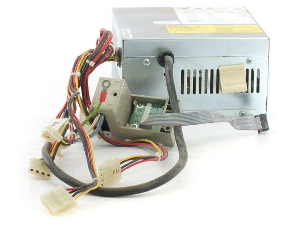 AST 230128-004 power supply rear and side view showing full cable harness with Molex peripheral connectors and power switch assembly