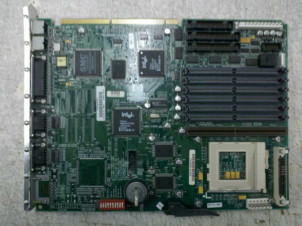 HP Vectra D3660-60001 system board full top-down view showing Socket 5 CPU socket, SIMM memory slots, ISA and PCI expansion slots, and onboard components