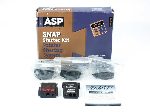 ASP Computer Products SSK211 Snap PRINTER SHARING SYSTEM starter Kit In Box