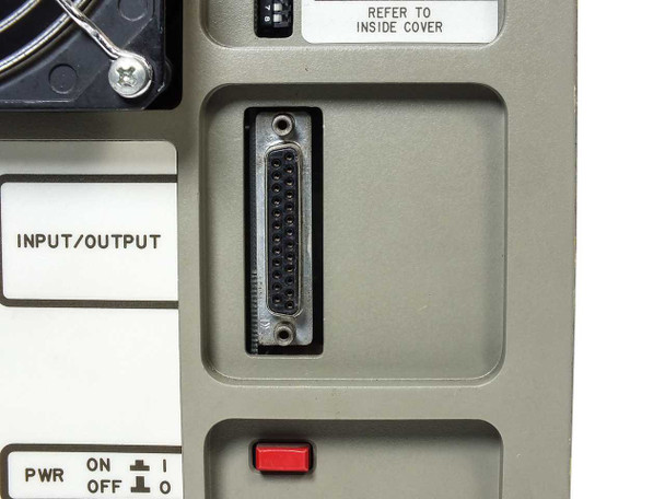 Intermec 8636AT rear panel INPUT/OUTPUT DB-25 serial connector and power switch