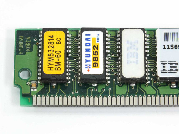 IBM 92G7325 SIMM — chip detail showing Hyundai HYM532814 BM-60 BC main memory module