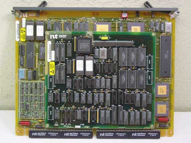 Nortel NT8D18AA – full top view of bare PCB showing Nortel Northern Telecom labeled connector modules and component layout