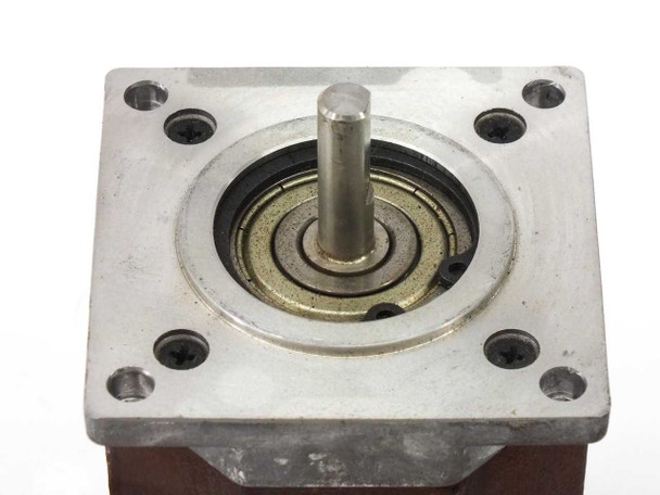 Pacific Scientific POWERMAX II P22NRXB-LNF-NS-00 stepper motor – top face view showing output shaft and face-mount flange with four mounting holes