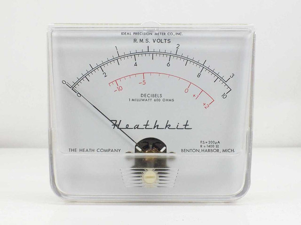 Ideal Precision Meter Co White Heathkit R.M.S. Volts/ Decibels Panel