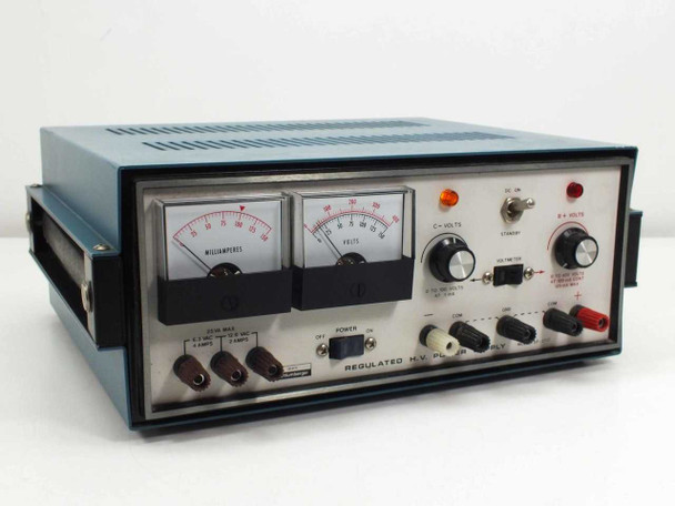 Heath Heathkit SP-2717 Regulated HV Power Supply – front panel 3/4 view showing milliampere and volt meters, power switch, control knobs, and output binding posts