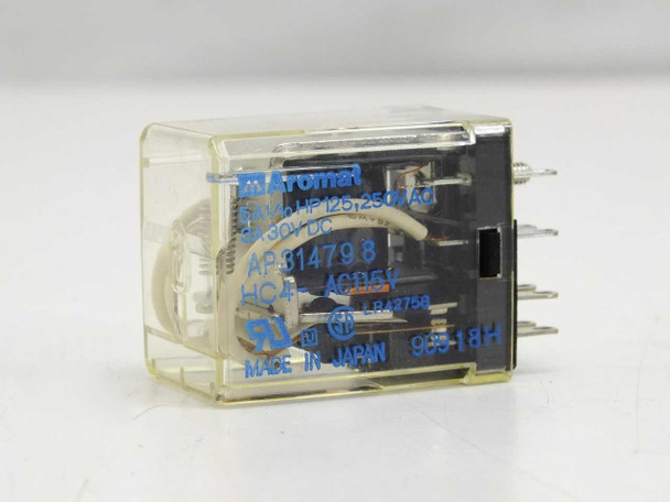Aromat AP314798 Electrical Relay HC4-AC115V 5A 1/10HP 150,250VAC 3A 30VDC