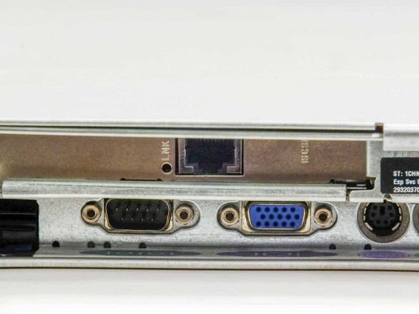 Dell PowerEdge 1850 – side port detail showing RJ-45 LAN, DB9 serial, VGA, and PS/2 connectors