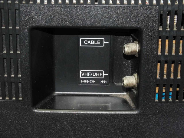 Sony KDL-V40XBR1 rear panel — Cable and VHF/UHF F-type RF antenna connectors