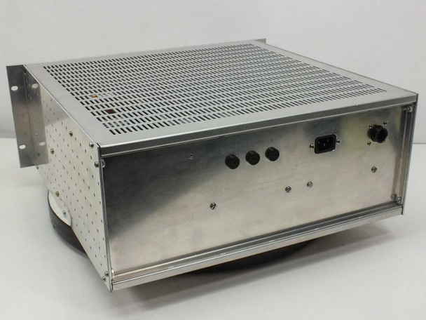 Wavetek 130 function generator — rear panel view showing IEC AC power inlet, circular multi-pin connectors, and perforated top ventilation cover