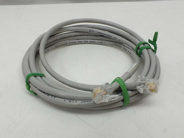 Included gray RJ cable with green cable ties, ETL-verified, 24 AWG, with RJ-style connectors on each end
