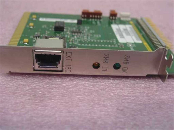 HP 5064-1965 bracket edge view showing EXT I2C RJ port and SMB OK / SMB ID status LEDs on metal bracket