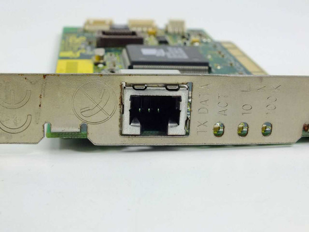 3Com 3C905C-TX – close-up of RJ-45 port on bracket showing TX/DATA, ACT, 10, and 100 LED indicator labels