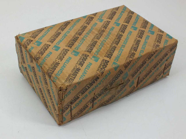 Dodge P2B-SCM-100 pillow block bearing original packaging box — angled side view showing aged Dodge Master branded wrap