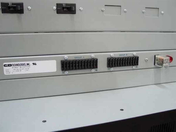 C&D Technologies Inc. terminal distribution block with dual group terminal strips and relay, UL listed label visible