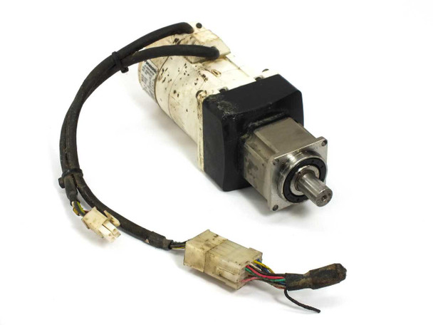 Panasonic MSMA022A1E AC Servo Motor with Apex AB042-S2-P2 planetary gear head – rear three-quarter view showing output shaft and connectors