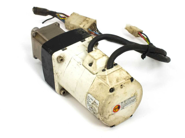 Panasonic MSMA022A1E AC Servo Motor with Apex Dynamics gear head – side view showing motor body and attached leads