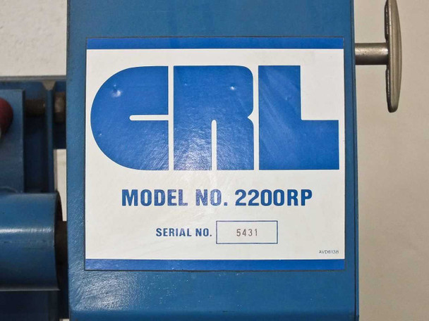 CRL 2200RP model label showing Model No. 2200RP and Serial No. 5431
