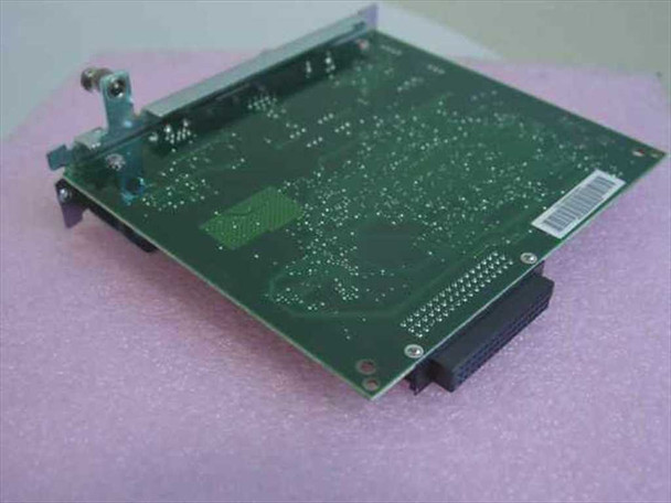 HP J2553-60001 JetDirect print server card bottom angle view showing edge connector and card bracket