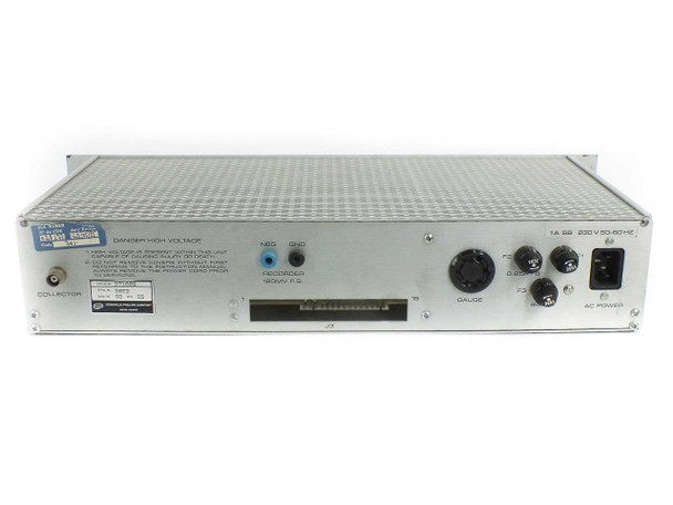 Riber JBA 12A – rear panel showing NEG/GND terminals, RECORDER connector, GAUGE connector, COLLECTOR BNC, and 1A 220V 50-60Hz IEC AC power inlet