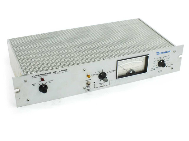 Riber JBA 12A Vacuum Pressure Gauge Controller – front panel view showing analog Torr meter, range selector knob, and ON/AUTO switch