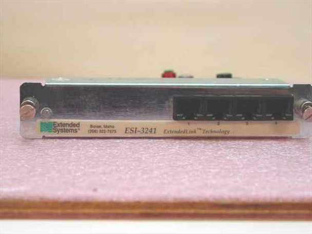 Extended Systems ESI-3241 side view showing ExtendedLink branding label and port bank on bracket
