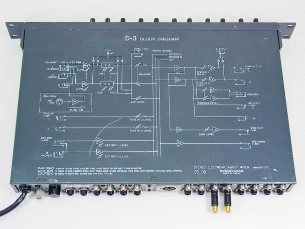 TOA D-3 Stereo Electronic Music Mixer 19 Inc Rackmount with Ears