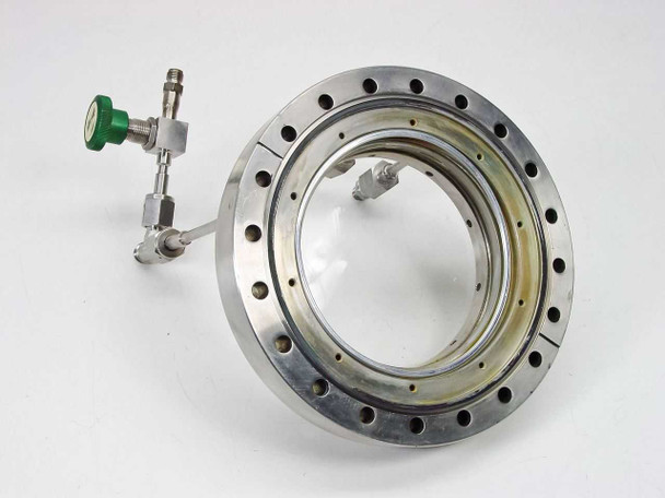 MDC I.D. 4.75", O.D. 8" Vacuum Chamber Viewport Flange with Gas Feed Throughs