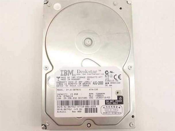 Dell 67YGJ 15GB 3.5" IDE Hard Drive - IBM Deskstar 07N4114