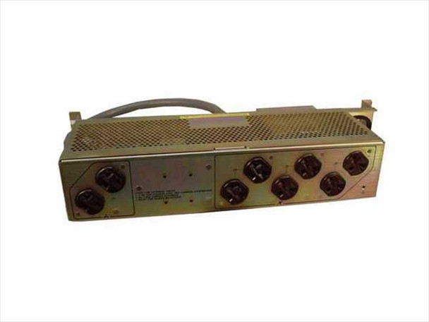 Digital 874-E power supply rear panel showing multiple twist-lock output receptacles and ventilated top cover