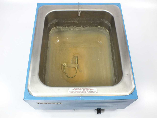Precision Scientific 184 water bath – top-down view of bath interior filled with water showing the immersion heating element
