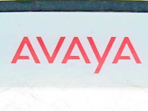 Avaya logo close-up on the 6D-0003 telephone faceplate