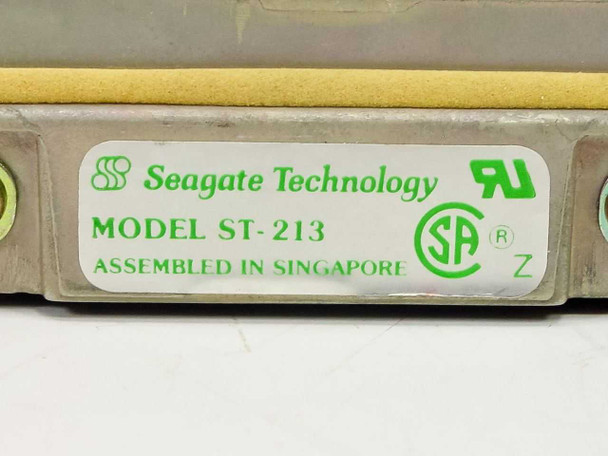 Seagate ST-213 label closeup – reads Model ST-213, Seagate Technology, Assembled in Singapore