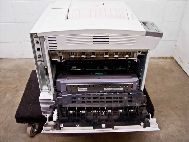 HP LaserJet 5Si MX — right side door open showing toner/drum assembly and paper path fuser area