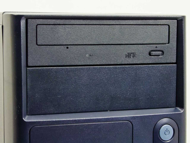 HP Compaq dx2000M — close-up of NEC CD-RW optical drive bay and power button on front panel