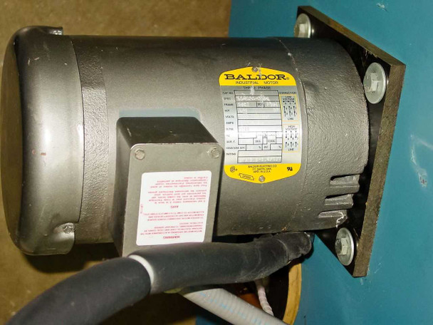 Baldor Industrial Motor three-phase 3/4 HP blower motor mounted on Hanse TC-1 environmental chamber
