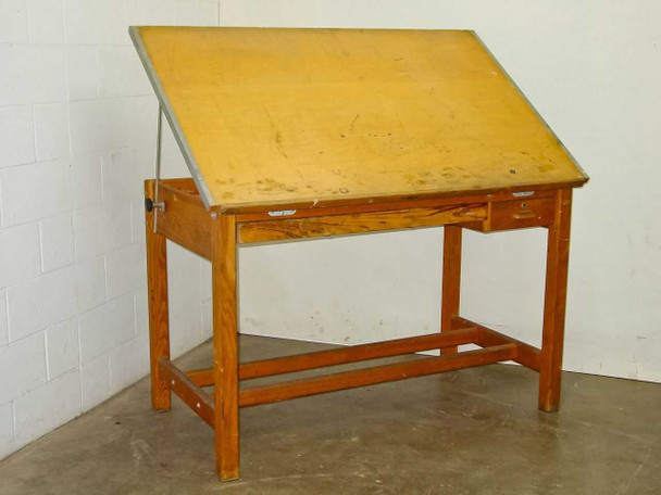 Oak 60 x 38 x 38 Vintage Drafting Table 38 x 60 Top