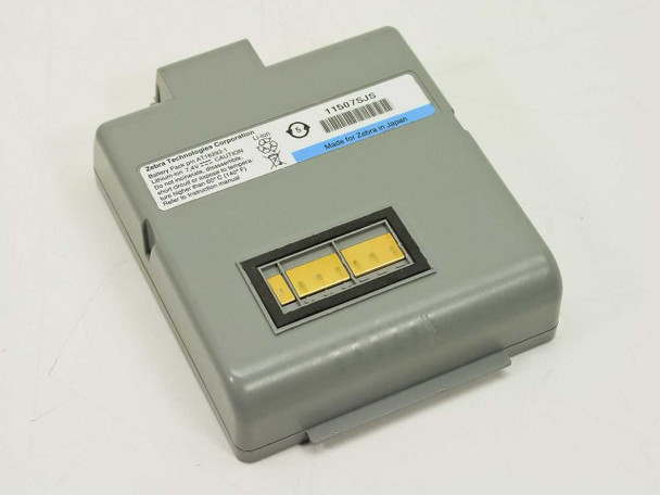 Zebra AT16293-1 Li-ion battery pack front view showing label and gold contact terminals