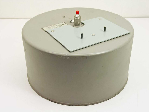 Antenna Corporation of America 3127-RC-N Navy RF Sub Assembly – top view showing gray cylindrical housing, flat mounting plate, red-tipped N-type connector, and Navy identification label
