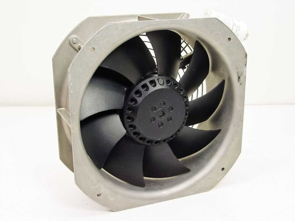 ebm-papst W2E200-HH82-05 tubeaxial fan rear view showing black impeller blades and square aluminum frame