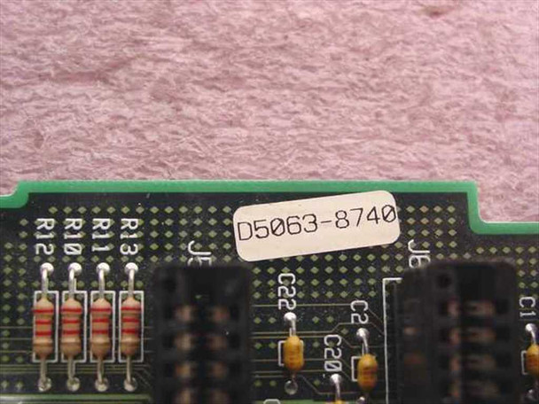 HP D5063-8740 part number label close-up on riser card PCB corner
