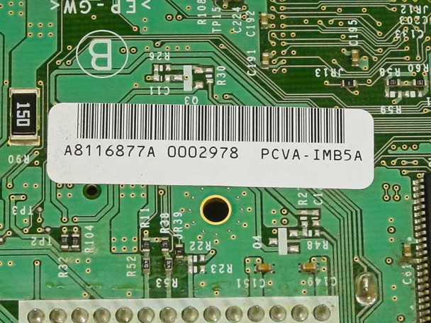 Sony PCVA-IMB5A — close-up of PCB label showing part number PCVA-IMB5A and barcode A8116877A 0002978