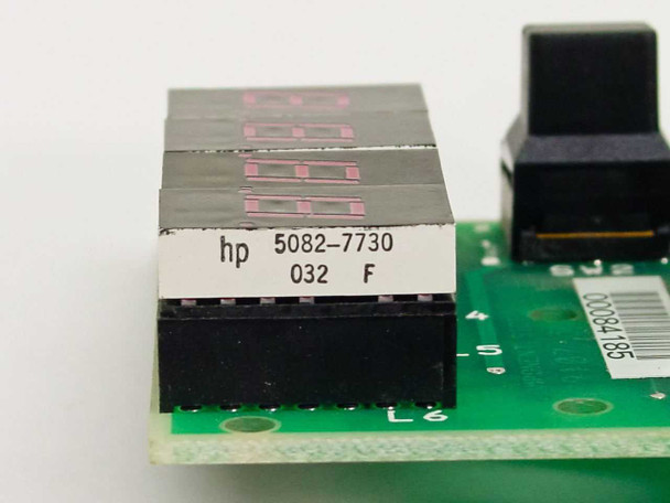 HP 5082-7730 LED display module — close-up of label on display housing reading '5082-7730 032 F'