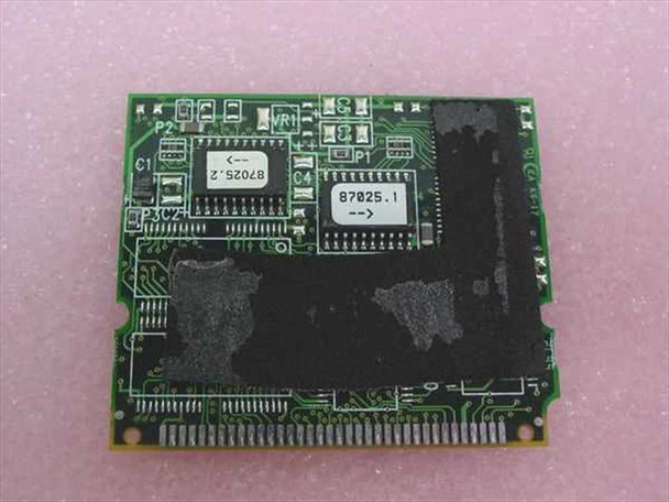 Toshiba PA2027U 8MB SO-DIMM laptop memory module — reverse side showing PCB components and adjustment trimmer pots marked 87025.1 and 87025.2