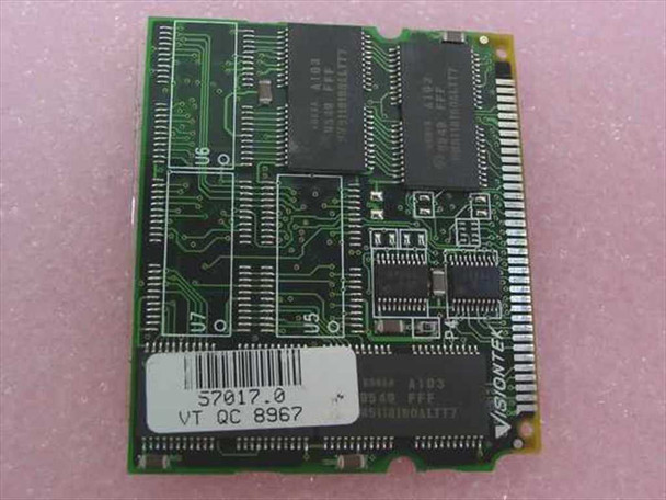 Toshiba PA2027U 8MB SO-DIMM laptop memory module — front side showing VisionTek label and barcode sticker S7017-0 VT QC 8967
