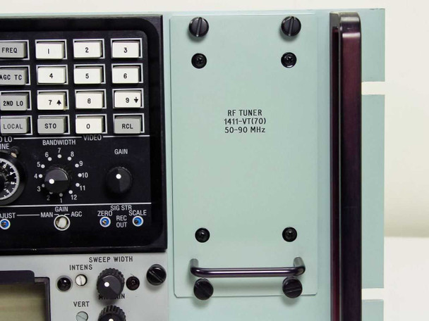 Microdyne 1400-MR RF Tuner module label reading 1411-VT(70) 50-90 MHz