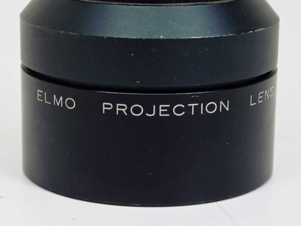 Elmo Projection Lens – close-up of barrel engraving reading ELMO PROJECTION LENS