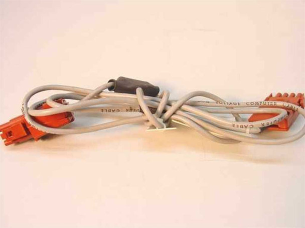 POS proprietary low voltage computer cable full length view showing gray cable jacket with red 4-pin and 6-pin connectors at each end